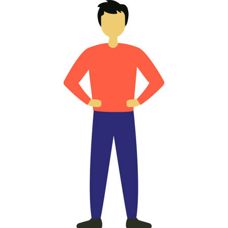 Man character vector icon isolated on whiteのイラスト素材