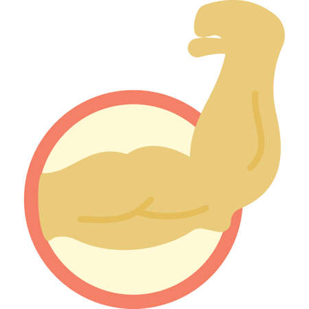 Muscular hand in circle icon flat vectorのイラスト素材