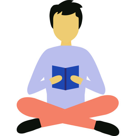 Man read book vector icon isolated on whiteのイラスト素材