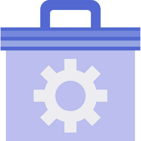 Tool kit box icon vector isolated on whiteのイラスト素材