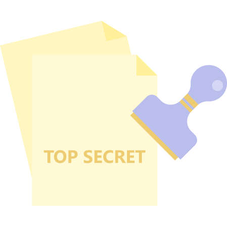 Top secrete police report icon flat vectorのイラスト素材