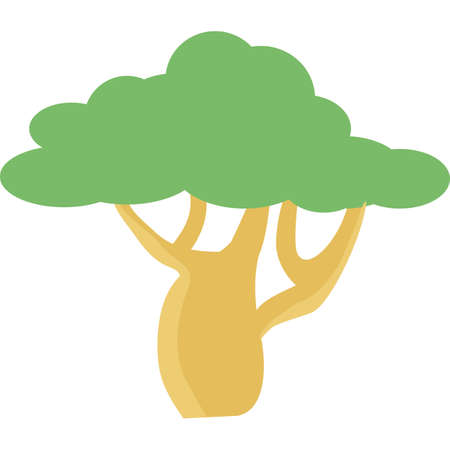 Baobab tree safari landscape design vector iconのイラスト素材