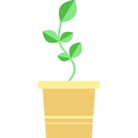 Plant sprout growing in pot icon vectorのイラスト素材