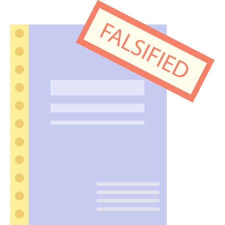 Falsified stamp on document flat icon vectorのイラスト素材