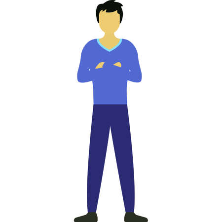 Man with folded arm on chest icon vectorのイラスト素材