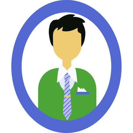 Face avatar icon person human flat vectorのイラスト素材