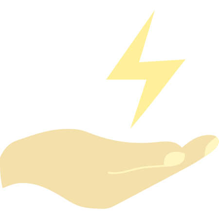 Bolt over hand icon flat vector isolated on whiteのイラスト素材