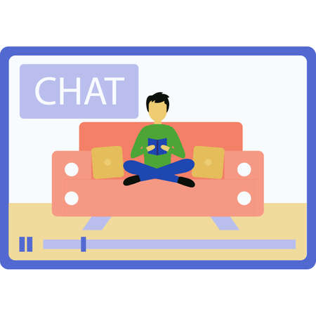 Video call chat icon online conference vectorのイラスト素材