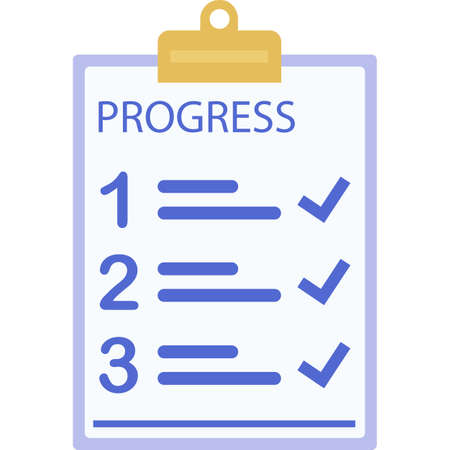 Progress check list vector icon isolated on whiteのイラスト素材
