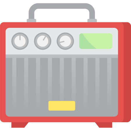 Retro music vintage amp box vector icon isolatedのイラスト素材