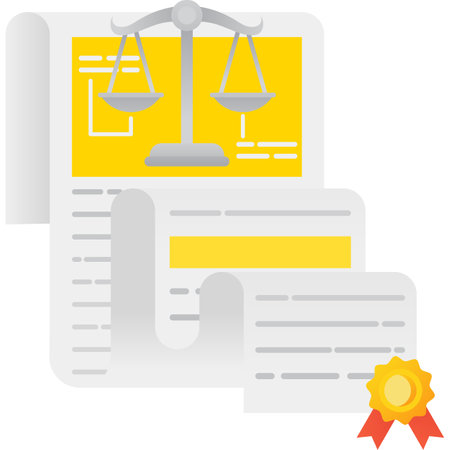 Quality standard icon law certificate flat vectorのイラスト素材