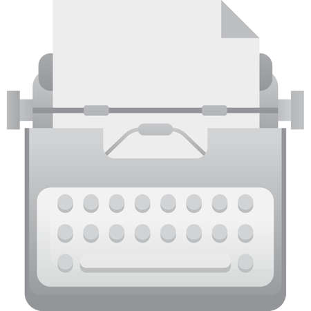 Vintage typewriter vector writer machine flat iconのイラスト素材