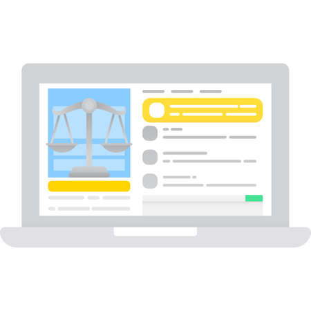 Online law icon vector digital attorney serviceのイラスト素材