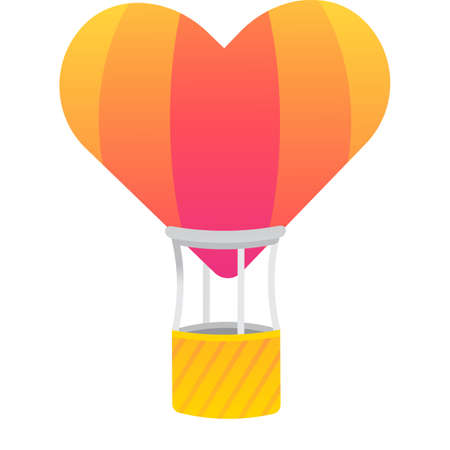 Heart air hot balloon vector icon designのイラスト素材