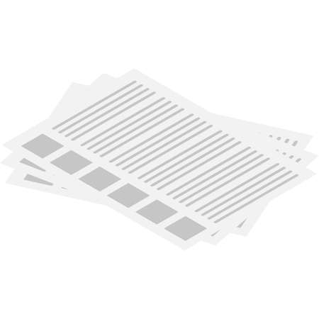 Paper sheet stack vector page pile 3d iconのイラスト素材