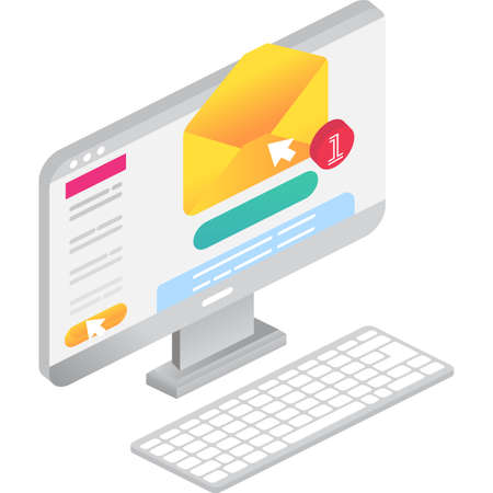 New email check icon laptop computer vectorのイラスト素材