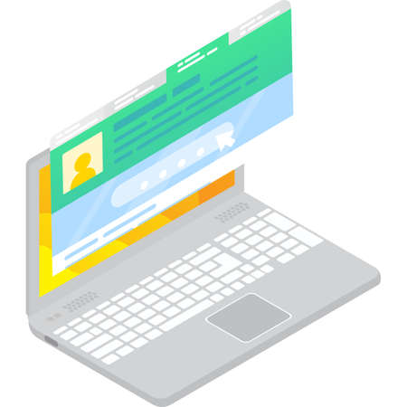 Password for information access on laptop iconのイラスト素材