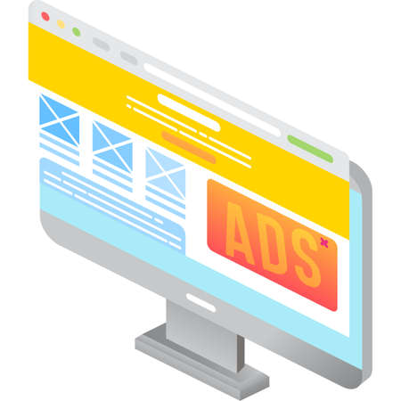 Website design for advertisement vector 3d iconのイラスト素材