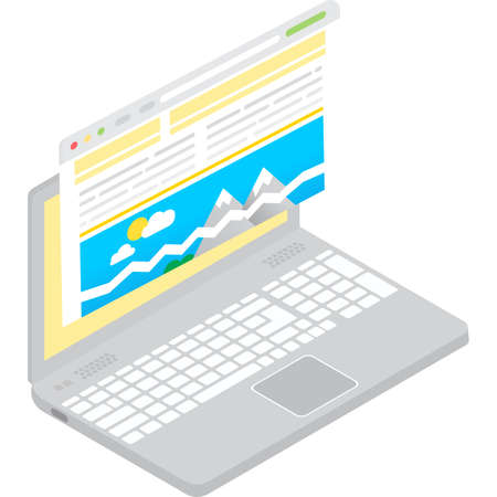 Page error website fail 3d laptop computer iconのイラスト素材