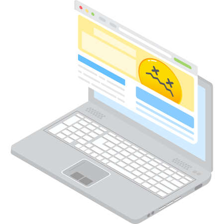 Site crash website fail 3d laptop computer iconのイラスト素材
