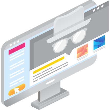 Private tab incognito browser page vector 3d iconのイラスト素材