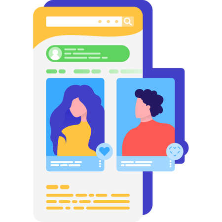 Man woman communicating in social media icon