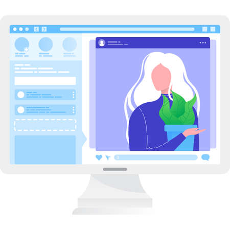 Responsive profile social media account page iconのイラスト素材