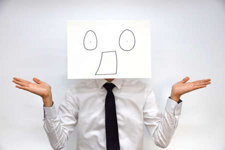 Facial expression of a person made of paper