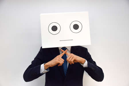Facial expression of a person made of paper