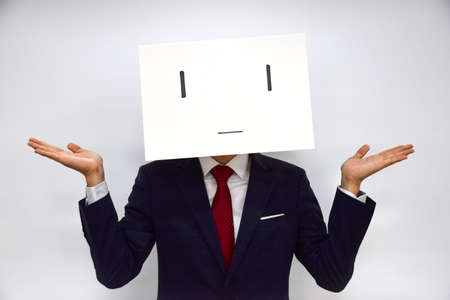 Facial expression of a person made of paper