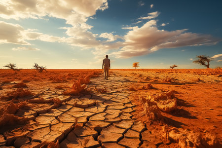 Drought in dry weather Generative AIの素材