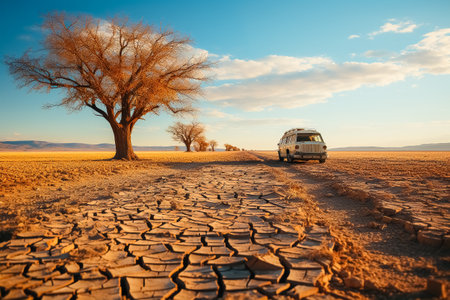 Drought in dry weather Generative AIの素材