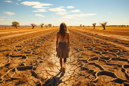 Drought in dry weather Generative AIの素材