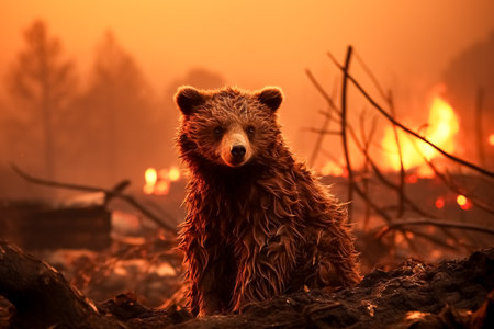 Trees burned by wildfires Generative AIの素材