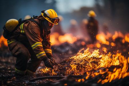 Trees burned by wildfires Generative AIの素材