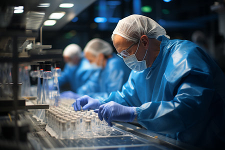 Scientists working hard to advance scienceの素材