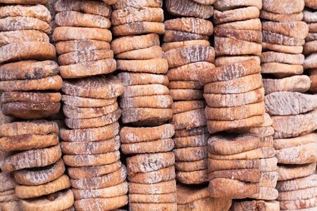 Dried figs stacked about each otherの写真素材