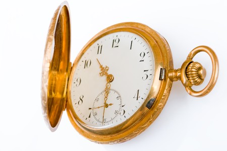 Pocket watch made of red goldの写真素材