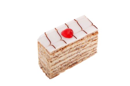 Esterhazy cake in front of white backgroundの写真素材