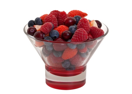 Mixed berries in glassの写真素材