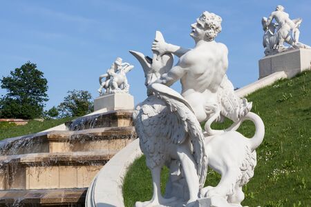 Detail of an old fountain の写真素材