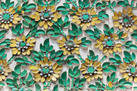 Detail of a facade of the buddhist temple Wat Pho in Bangkok; Thailandの写真素材