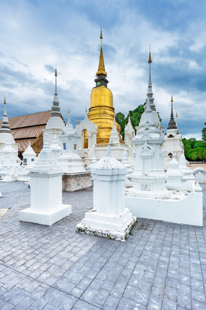 Thai temple Wat Suan Dok with cemetery in Chiang Mai; Thailandの写真素材