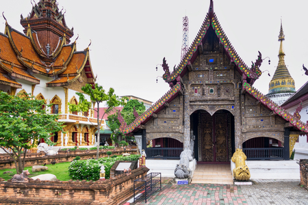 Wat Buppharam in the old Town of Chiang Mai, Thailandの写真素材