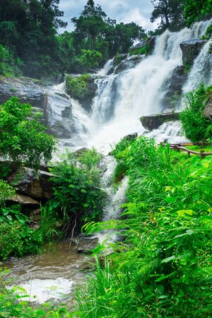 Mae Klang Waterfall in Doi Inthanon National Park, Chiang Mai, Thailandの写真素材