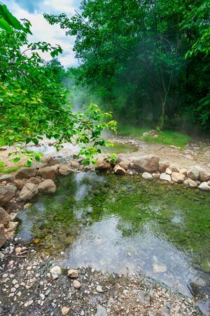 Hot Springs Tha Pai in Mae Hong Son; Thailandの写真素材