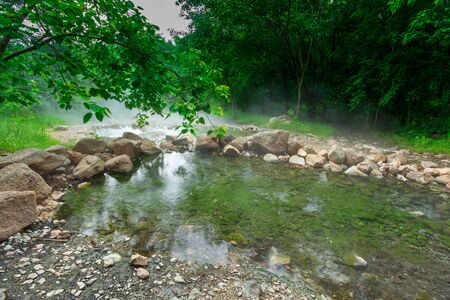 Hot Springs Tha Pai in Mae Hong Son; Thailandの写真素材
