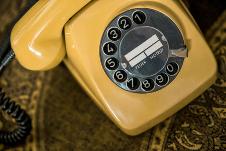 Old analogue dial telephone (FeTAp) from the 70sの写真素材