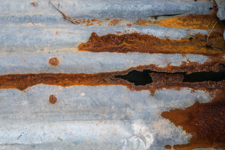 Rusty galvanized ironの写真素材