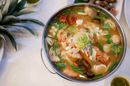 Tom Yum Seafood Soupの写真素材